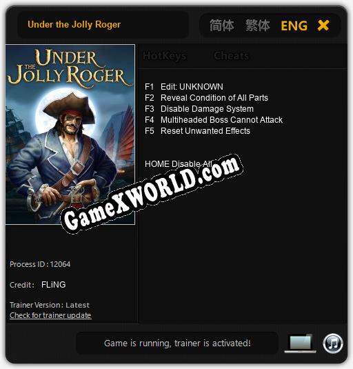Трейнер для Under the Jolly Roger [v1.0.9]