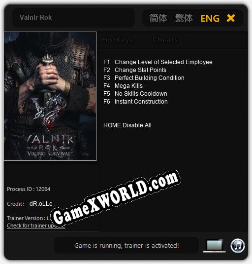 Трейнер для Valnir Rok [v1.0.9]