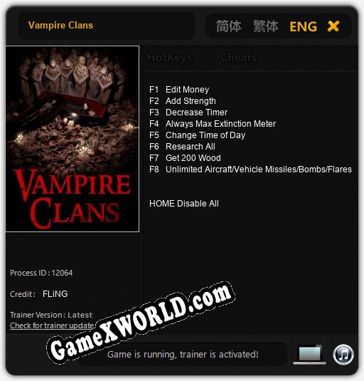 Vampire Clans: Читы, Трейнер +8 [FLiNG]