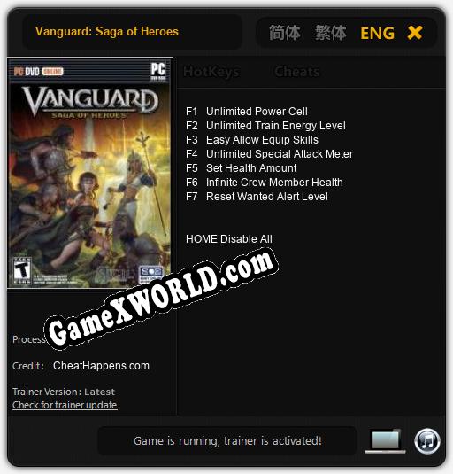 Vanguard: Saga of Heroes: Читы, Трейнер +7 [CheatHappens.com]