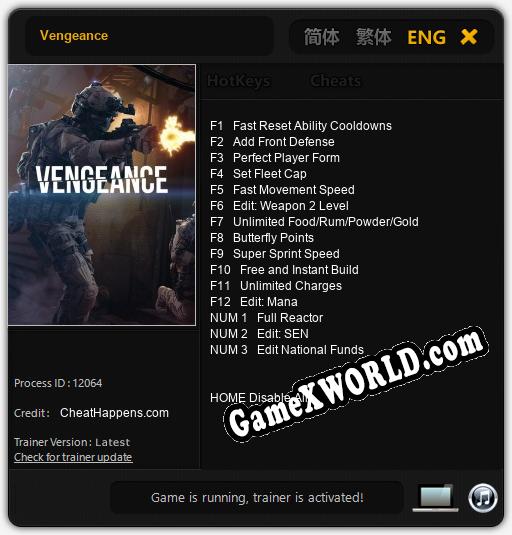 Vengeance: Трейнер +15 [v1.1]