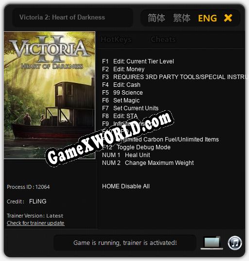 Victoria 2: Heart of Darkness: Трейнер +14 [v1.7]