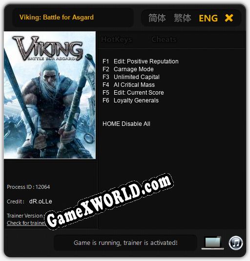 Viking: Battle for Asgard: ТРЕЙНЕР И ЧИТЫ (V1.0.27)