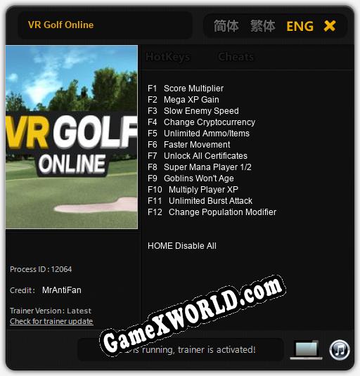 VR Golf Online: Читы, Трейнер +12 [MrAntiFan]