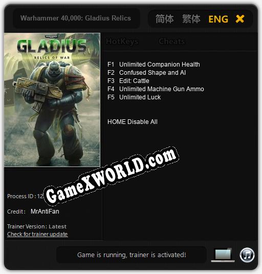Warhammer 40.000: Gladius Relics of War: Читы, Трейнер +12 [CheatHappens.com]