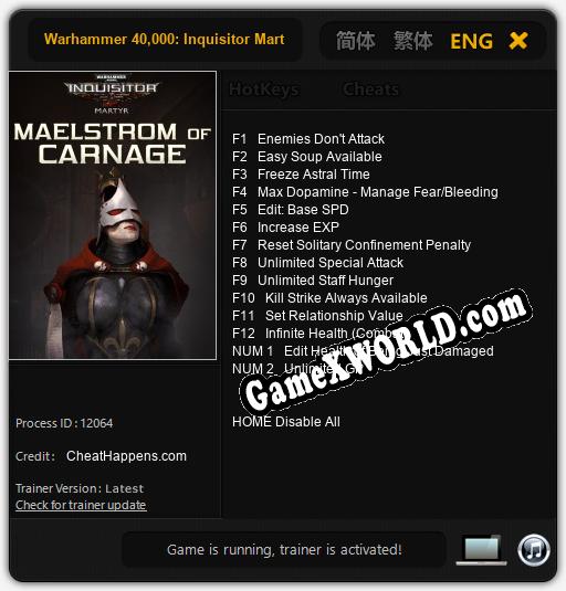 Warhammer 40,000: Inquisitor Martyr Maelstrom of Carnage: Читы, Трейнер +14 [CheatHappens.com]