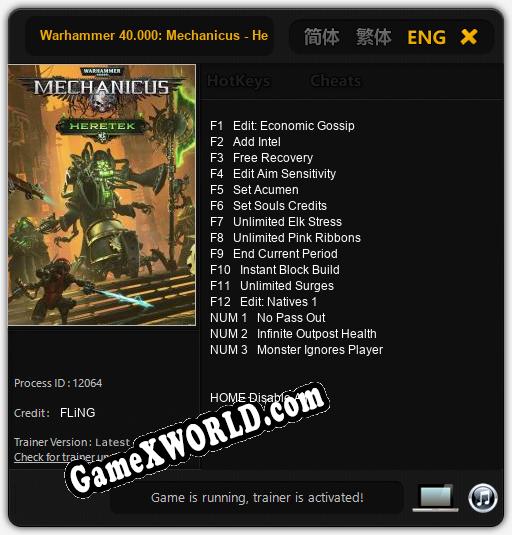 Warhammer 40.000: Mechanicus - Heretek: Трейнер +15 [v1.1]