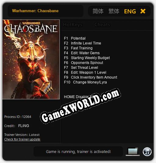 Трейнер для Warhammer: Chaosbane [v1.0.1]