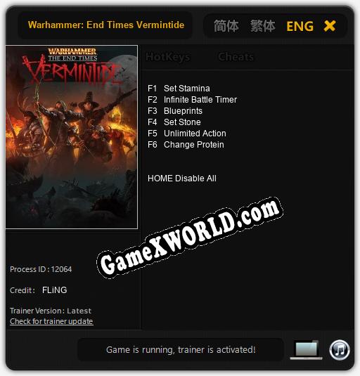 Трейнер для Warhammer: End Times Vermintide [v1.0.4]