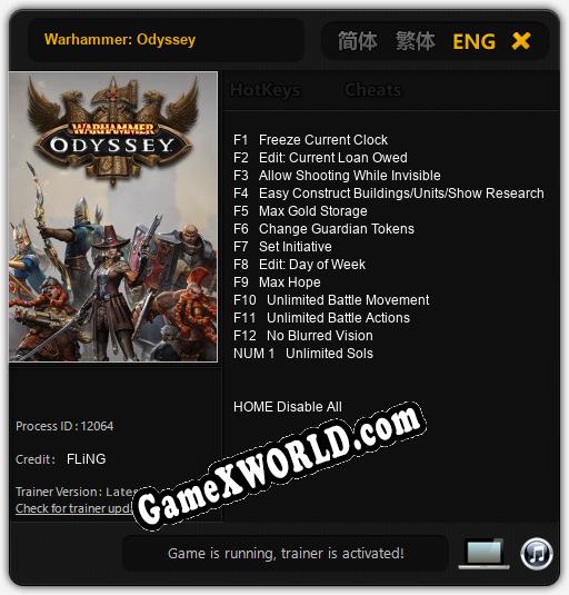Warhammer: Odyssey: Трейнер +13 [v1.3]