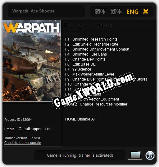 Warpath: Ace Shooter: Трейнер +14 [v1.2]