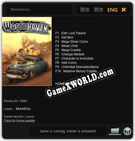 Трейнер для Wastehaven [v1.0.8]