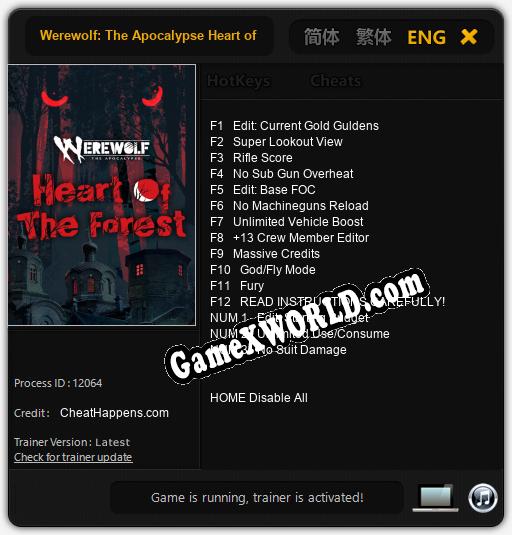 Werewolf: The Apocalypse Heart of the Forest: Читы, Трейнер +15 [CheatHappens.com]