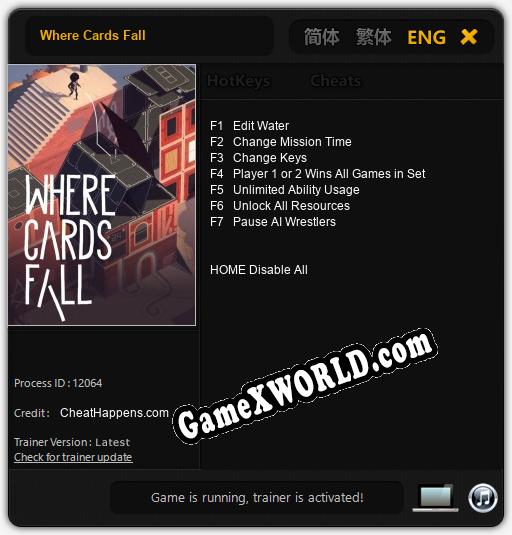 Where Cards Fall: Трейнер +7 [v1.3]