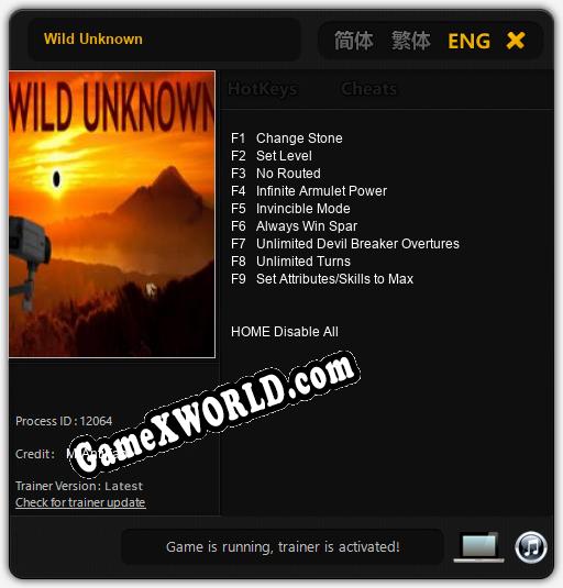 Wild Unknown: ТРЕЙНЕР И ЧИТЫ (V1.0.20)