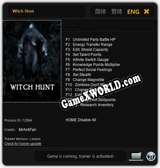 Трейнер для Witch Hunt [v1.0.3]