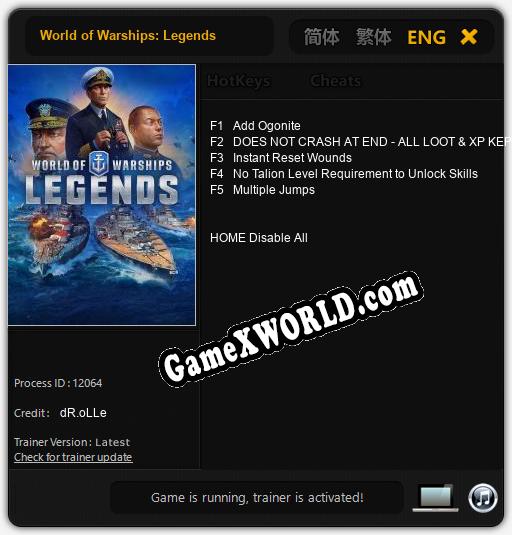 Трейнер для World of Warships: Legends [v1.0.2]