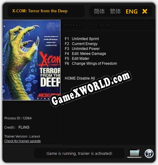 Трейнер для X-COM: Terror from the Deep [v1.0.5]
