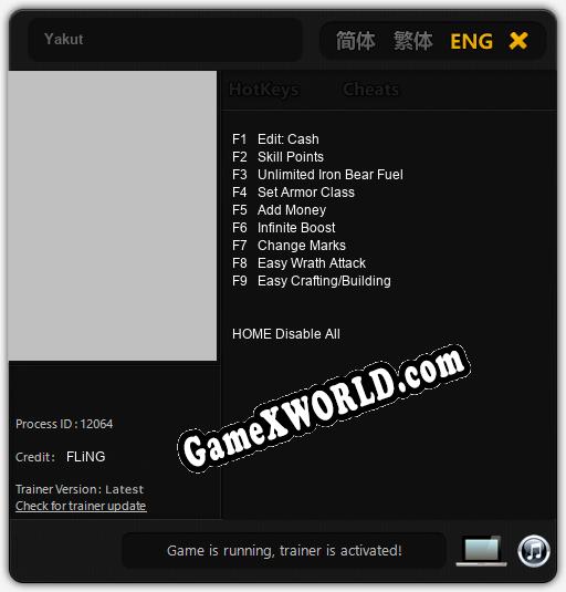 Трейнер для Yakut [v1.0.7]