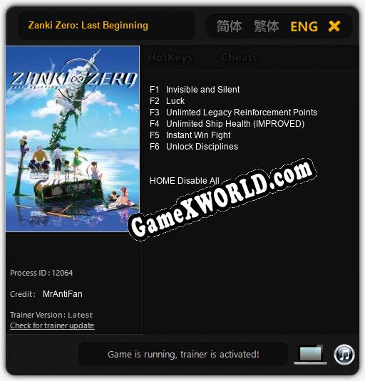 Zanki Zero: Last Beginning: Трейнер +6 [v1.2]
