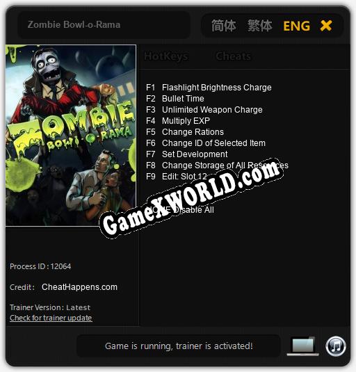 Трейнер для Zombie Bowl-o-Rama [v1.0.5]