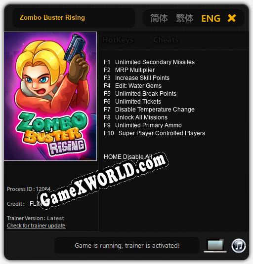 Zombo Buster Rising: Трейнер +10 [v1.9]