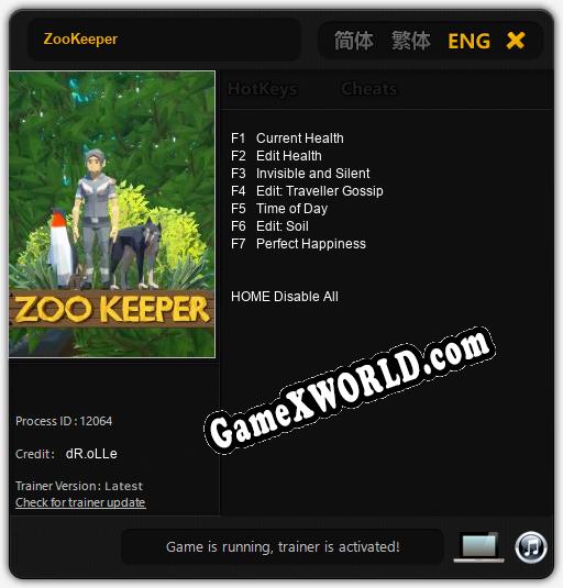 ZooKeeper: ТРЕЙНЕР И ЧИТЫ (V1.0.56)